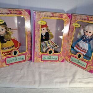 Lot of 3 The New Bright collection Doll's Greece, Holland and Switzerland.